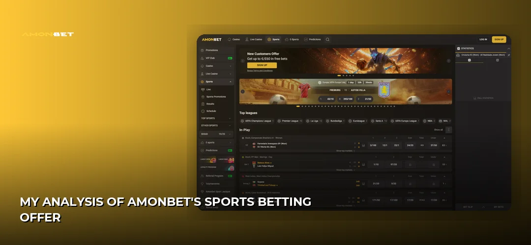 My Analysis of Amonbet's Sports Betting Offer
