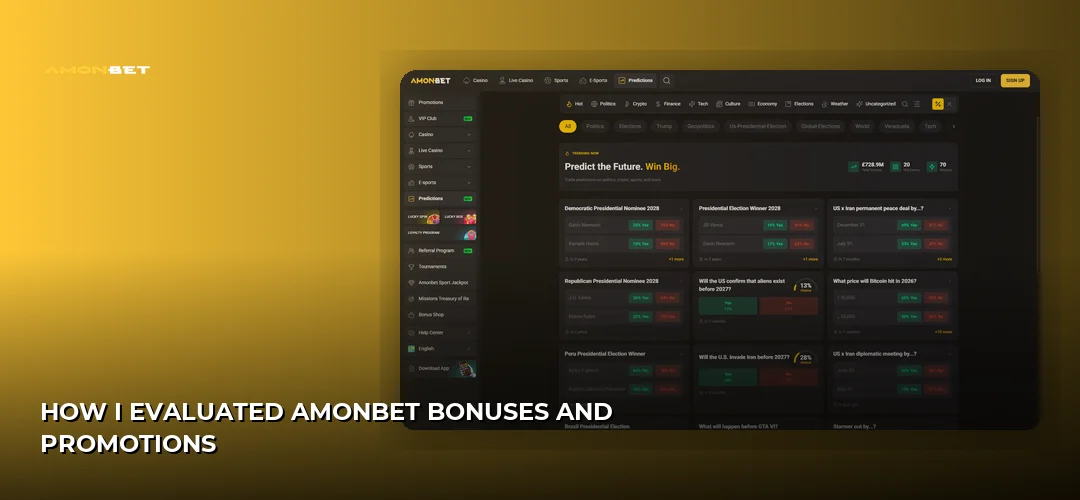How I Evaluated Amonbet Bonuses and Promotions